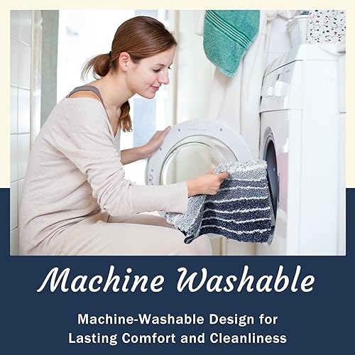 Miniatura 6 de Alfombra de baño antideslizante, extrasuave y absorbente, lavable a máquina, tapetes de baño para suelo de baño, bañera y ducha, 20 x 32 pulgadas,