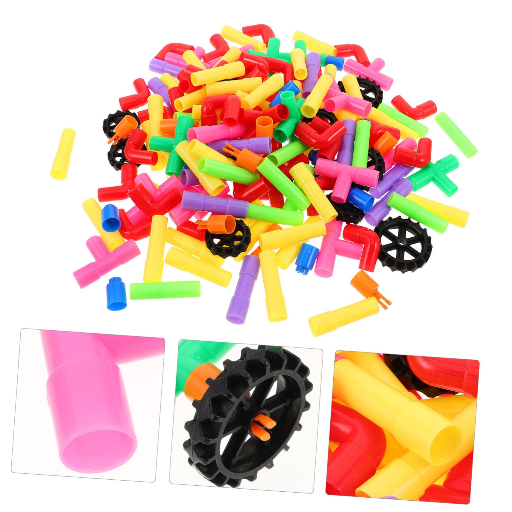 Supvox Röhrenbaukasten für Kleinkinder Bausteine zum Lernen und Spielen Anregende Farben für Visuelle Entwicklung Robustes Konstruktionsspielzeug für Drinnen und Draußen
