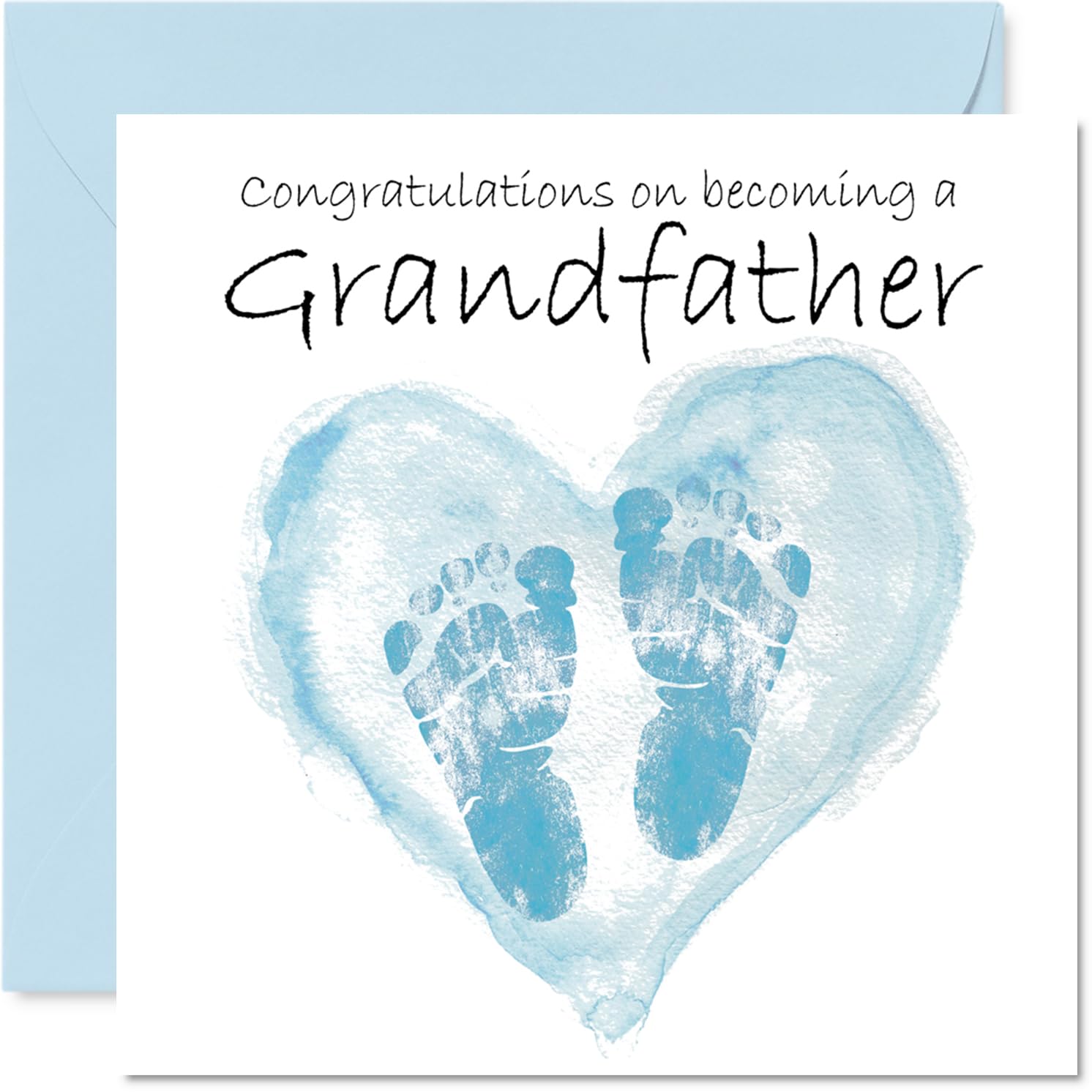 New Baby Boy Card for Grandfather - Congrats Becoming - Well Done Congratulations Card for New Grandfather, 145mm Welcome To The World Greeting Cards
