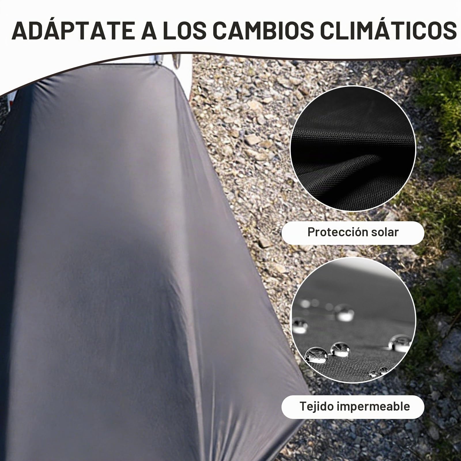 Toldo para Coche, 280 x 380 cm Toldo de Coche Acampar Gran | Impermeable Universal Tienda de Campaña con Barra de Tienda y Cinturón de Seguridad, Toldo Grande para Coche, SUV, Furgoneta