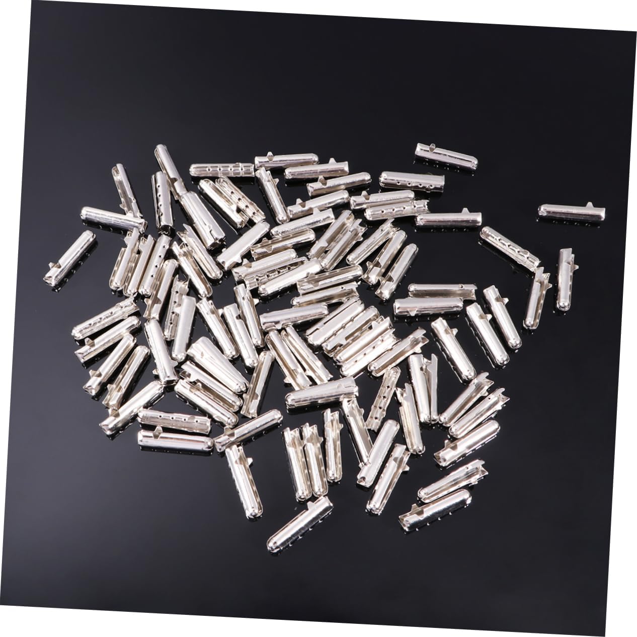 100pcs Diy Silver Shoelace End Caps Shoelace for Sneakers Repair End Cap Shoe Lace Tip Heads Silver