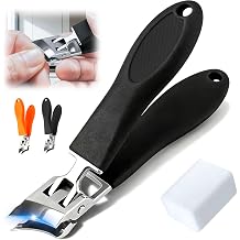 Wide Jaw Opening Anti-Splash Slanted Nail Clipper, 2026 New Curved Toenail Clippers for Thick Toenails,Slanted Nail Clippers Curved Toenail Clippers for Ingrown Nails and Thick Toenails Black