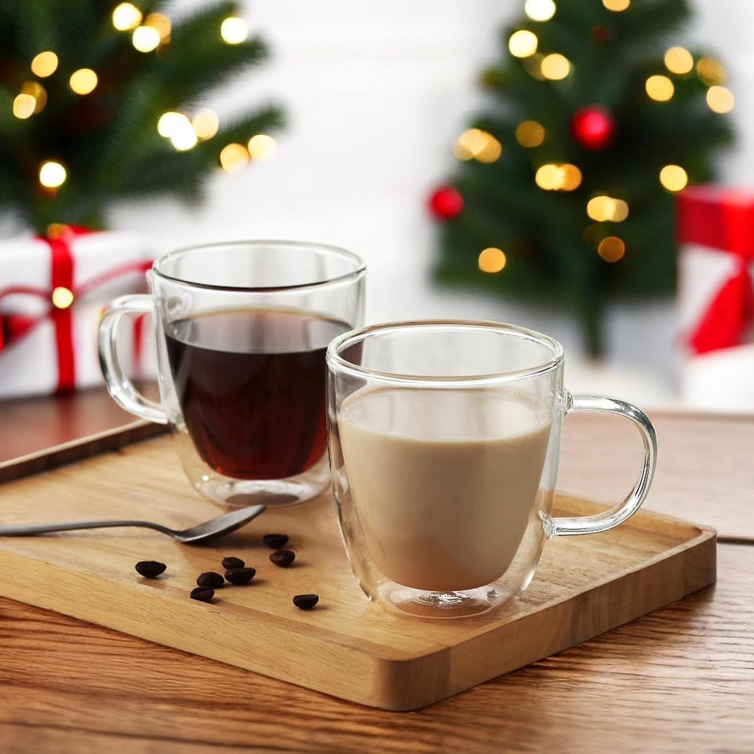 CnGlass Large Double Wall Coffee Mug 17oz,Insulated Glass Coffee Cups with Handle,Set of 2 - Image 5