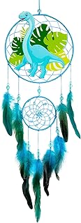 MHJY Traumfänger Kinder, Dinosaurier Dreamcatcher mit Feder Gross Handgefertigte Traumfänger für Jungen Mädchen Teenager Deko Zimmer Schlafzimmer Kinderzimmer Dekoration