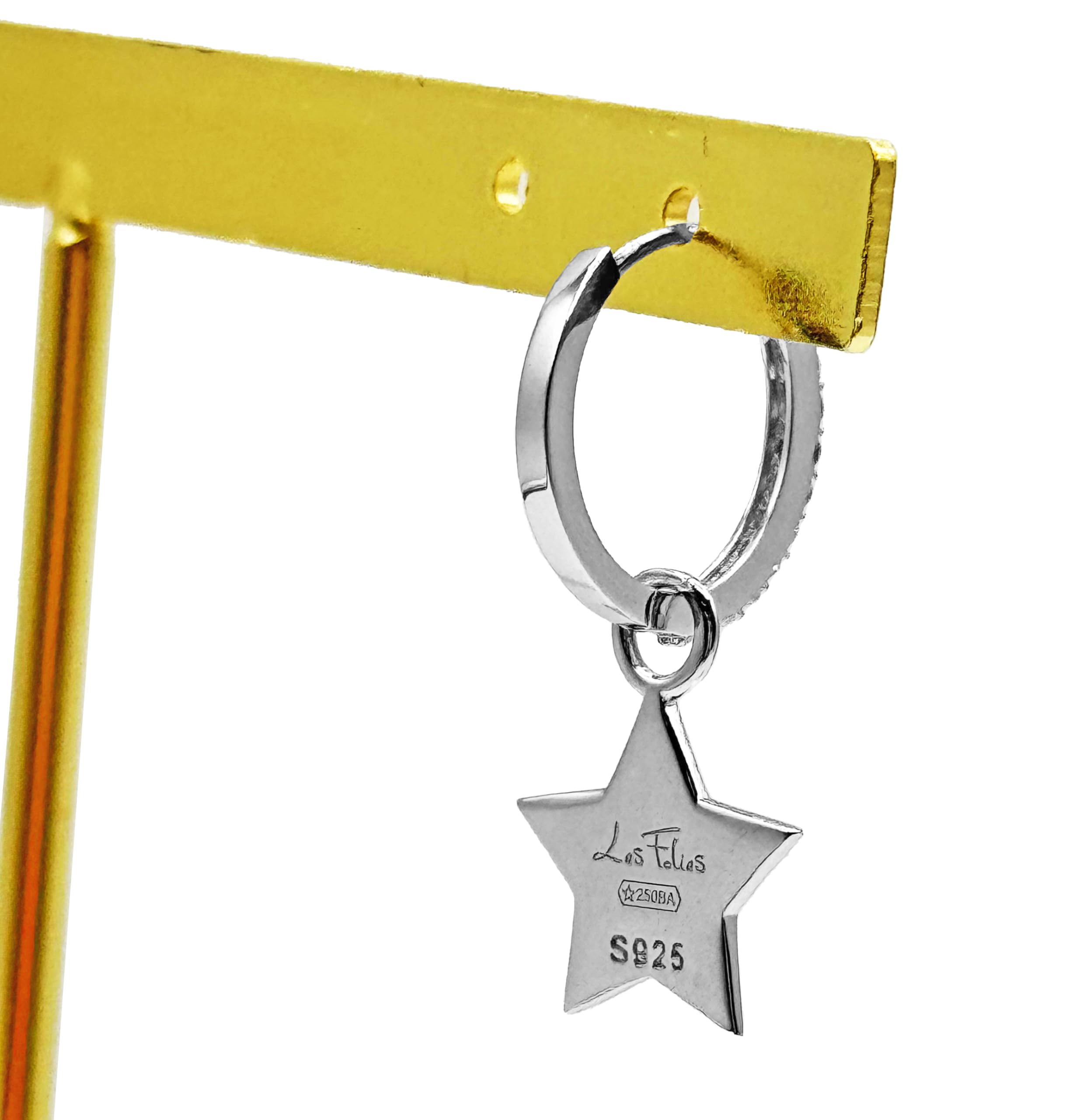 Ciondolo pendente Stella Grande Gialla in argento 925 - Collezione Hoops