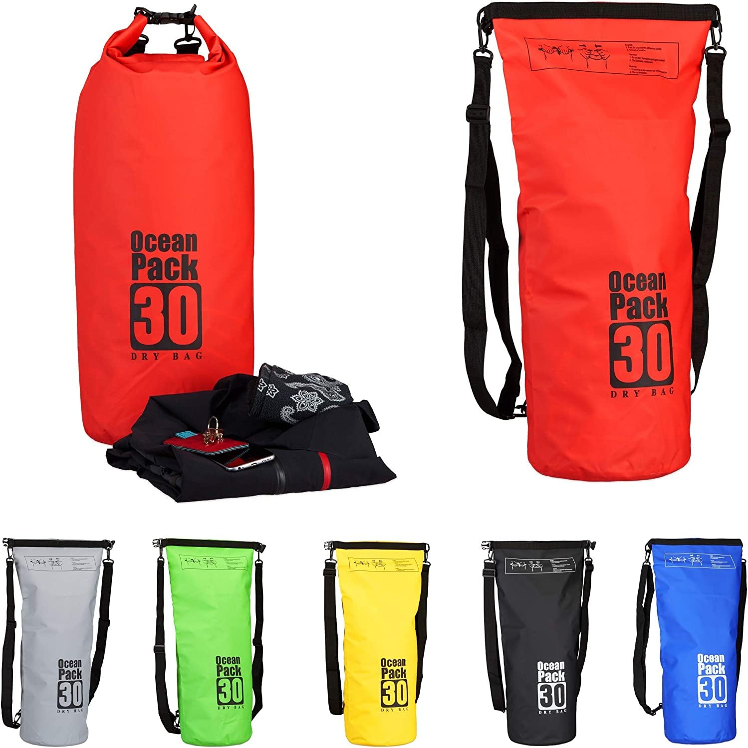 Delzon Ocean Pack Bag: Adventure-Ready Waterproof Sports Dry Bag for Travel Organization (30-Liter)-image-15