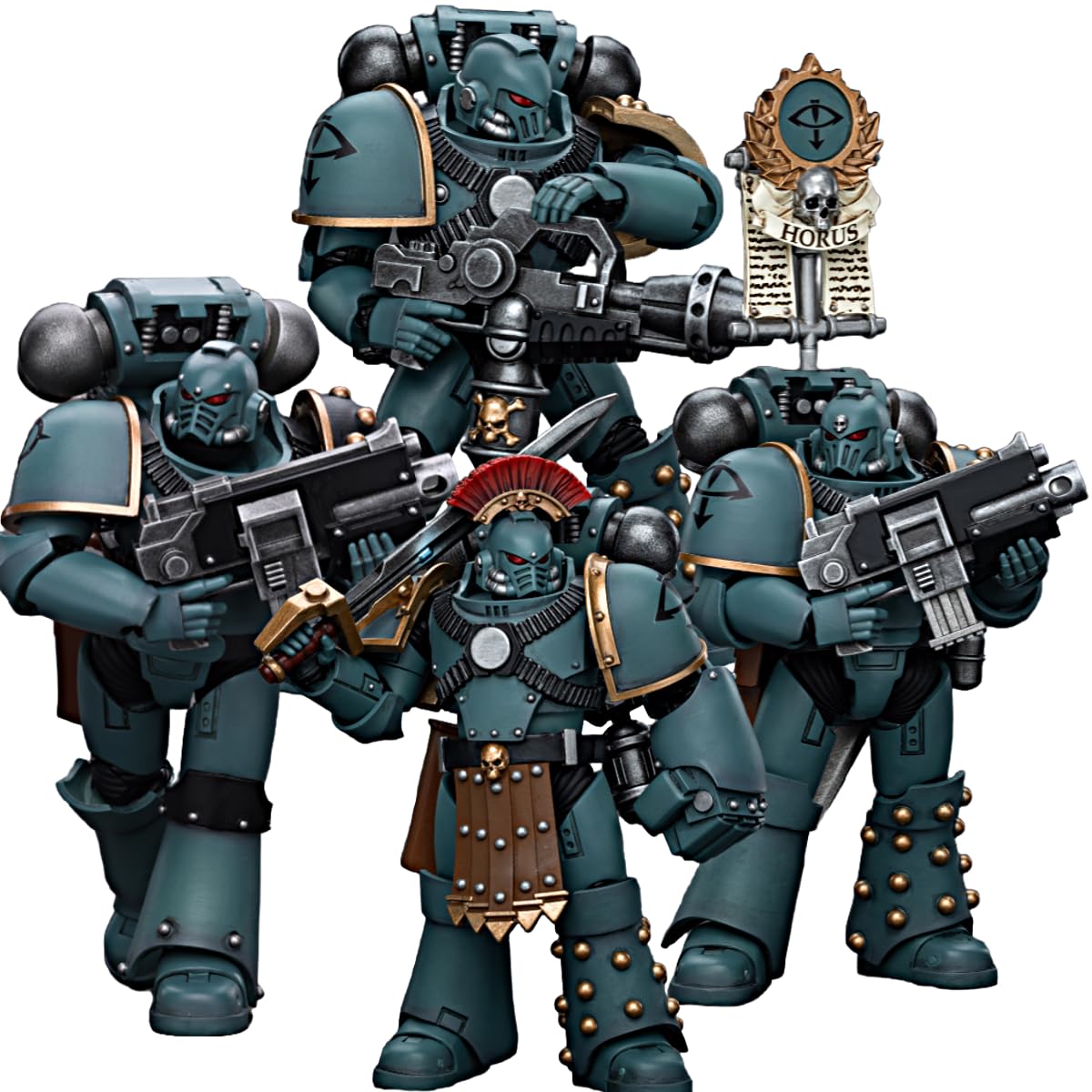 JOYTOY 1/18 Warhammer 40k – Action Figure Sons Of Horus MKIV Sergente Con Power Fist, 12 Cm, Collezionabile