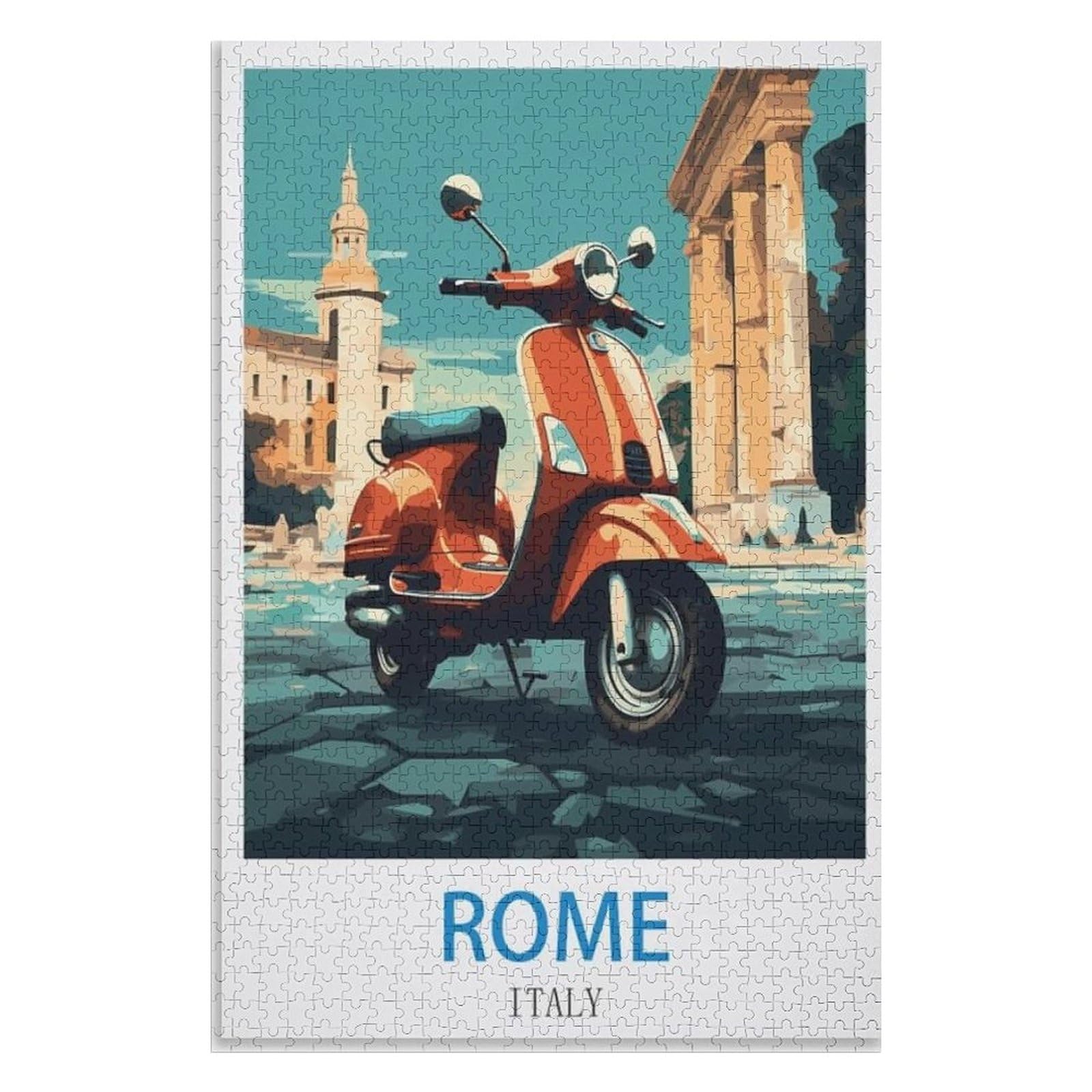 Recreation Suitable for Adults to Reduce Stress，Rome Italy，Adults 1000 Piece Jigsaw Puzzle- Christmas，38x26，paper puzzle，AA-635