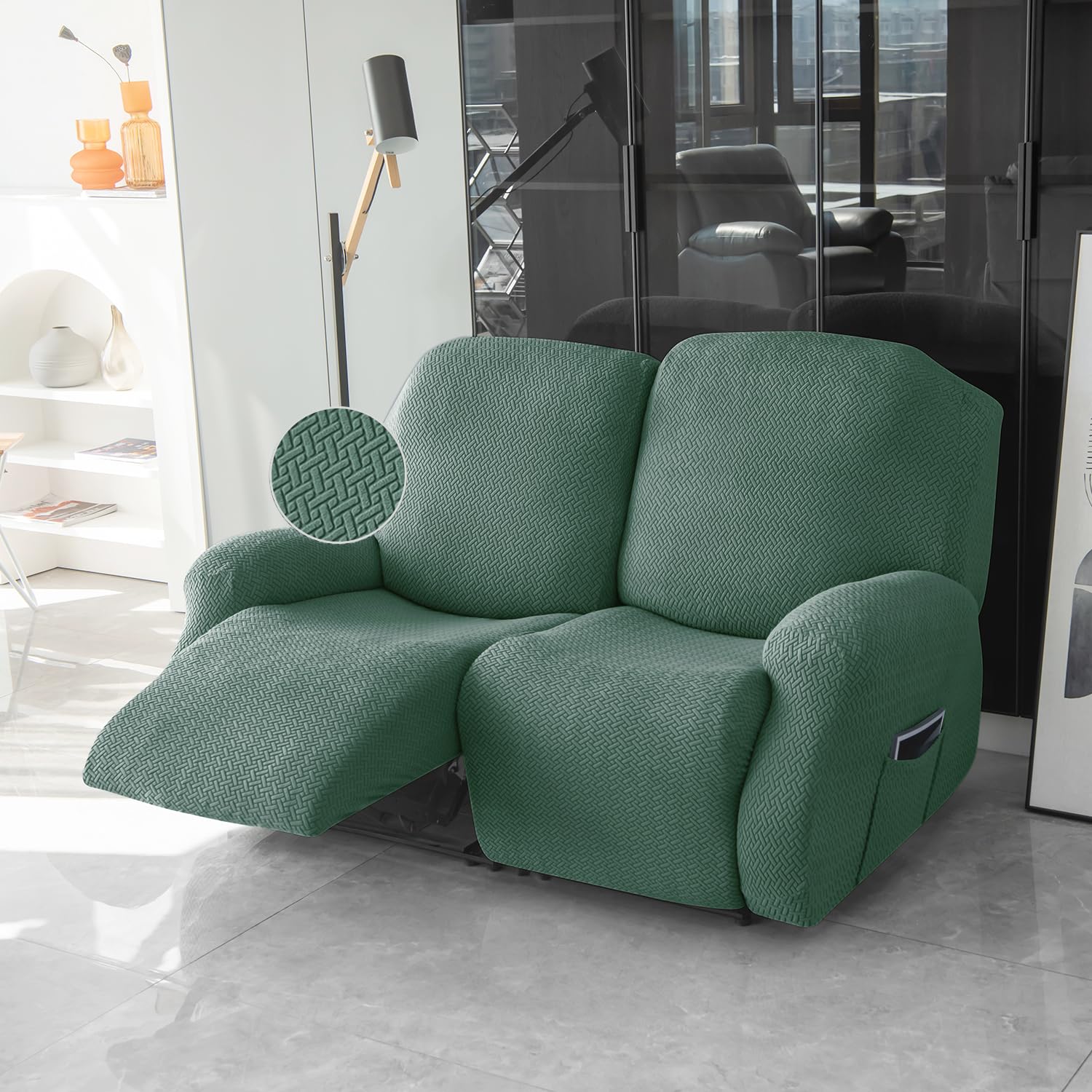 HOKIPO Recliner Cover - 3 Seater Grey -11