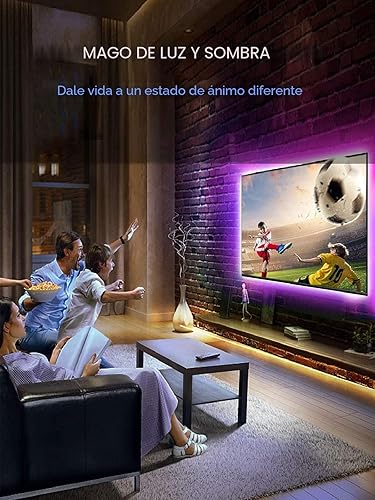Miniatura 6 de Retroiluminación para TV, luces LED de 13.1 pies para TV de 32-65 pulgadas, luces LED RGB para TV en la parte trasera, sincronización de música