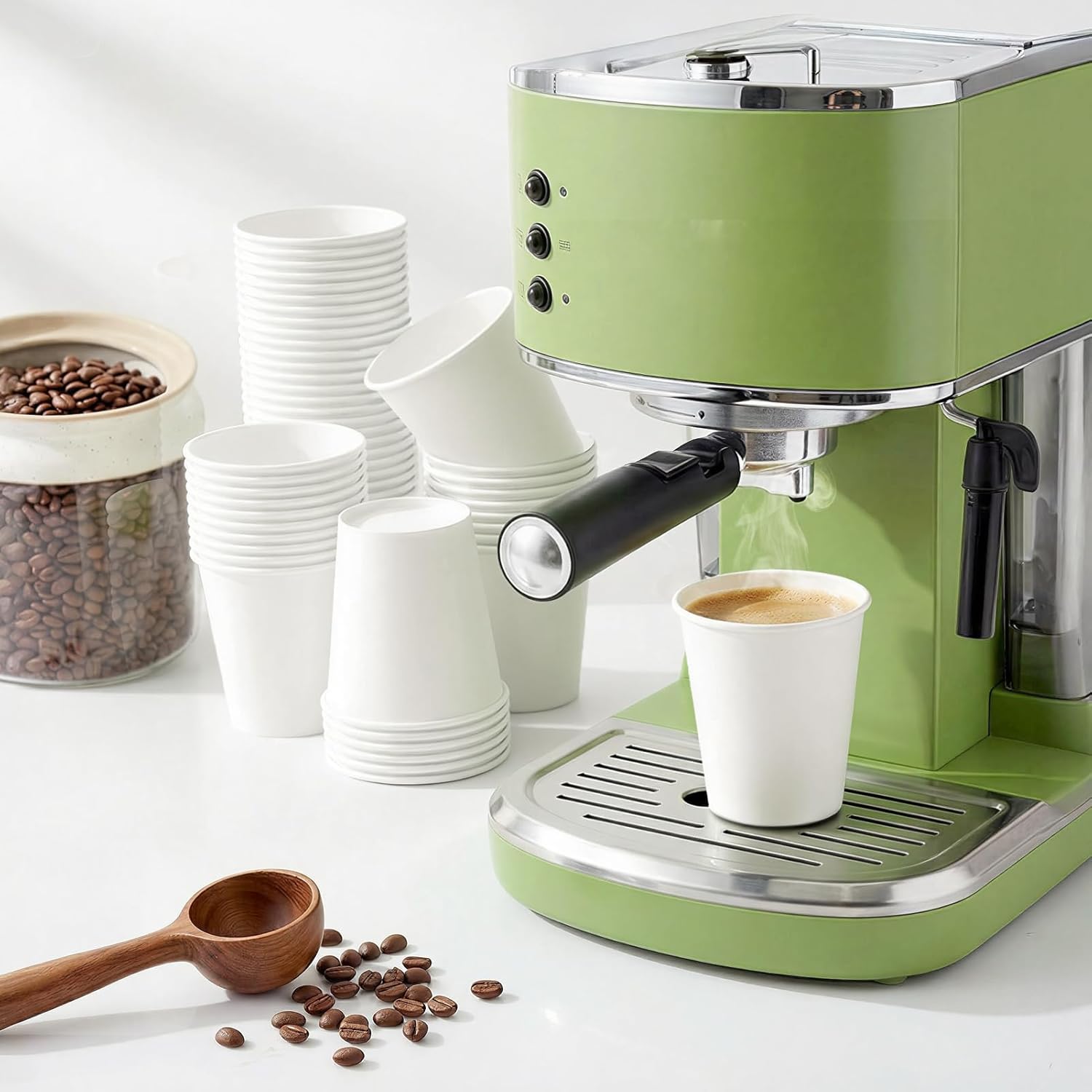 Glotoch 8oz Paper Cups 300 Pack, Disposable White Coffee Cups, Leak-Proof Bpa-Free Cups For Coffee, Tea Or Juice, Perfect For Home, Office, Parties Or Events