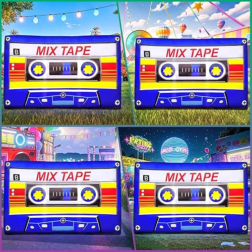 Miniatura 2 de Decoración de fiesta de los años 80 y 90, cinta magnética inflable de 5 pies, luces LED inflables, recuerdos para hip hop de los años 80 y 90,