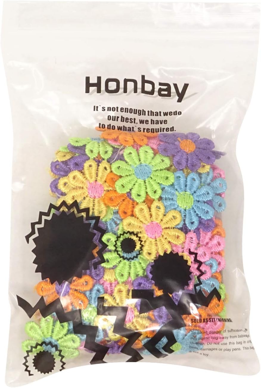 Honbay 5 Yards Decorating Lace Embroidered Trim Ribbons for Sewing or Craft Decoration (Flower A)
