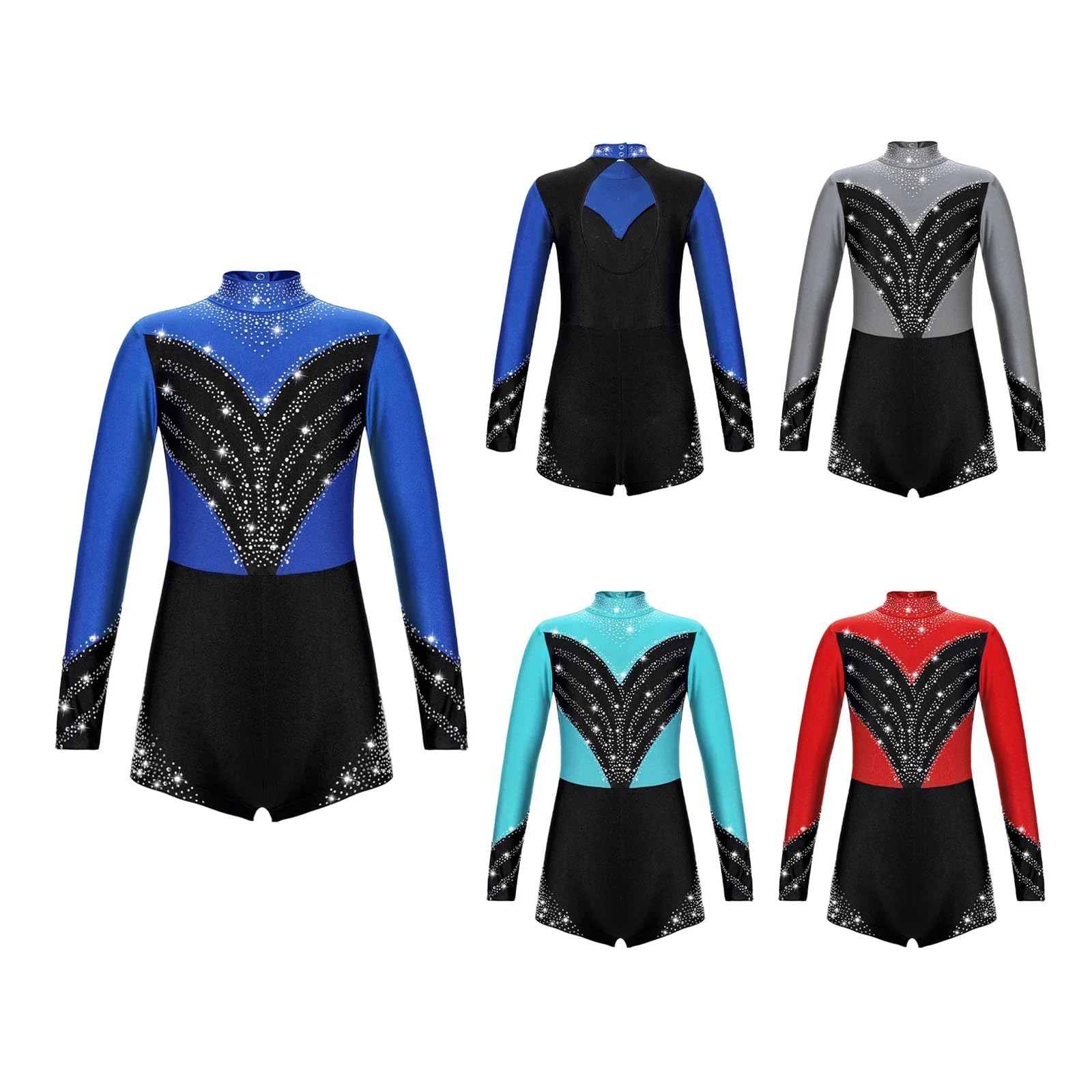 Maillot NiñA Traje de gimnasia for niñas, leotardo de ballet for niños, mono de patinaje brillante de manga larga, traje de baile de jazz, ropa de baile for niños