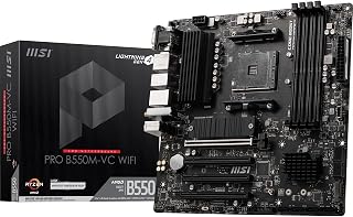 MSI PRO B550M-VC WiFi AM4 Motherboard: Ryzen 5000 Series, PCIe 4.0, Dual M.2, WiFi 6E, Bluetooth 5.2 mATX