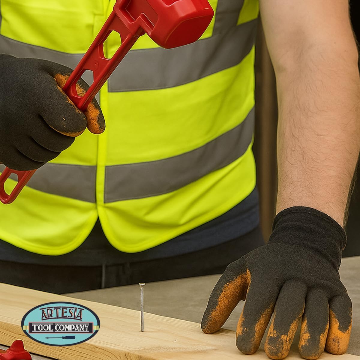 HAWK Red Plastic Hammer | Hexagon Openings In Handle | 6.4 Oz. - PH850R