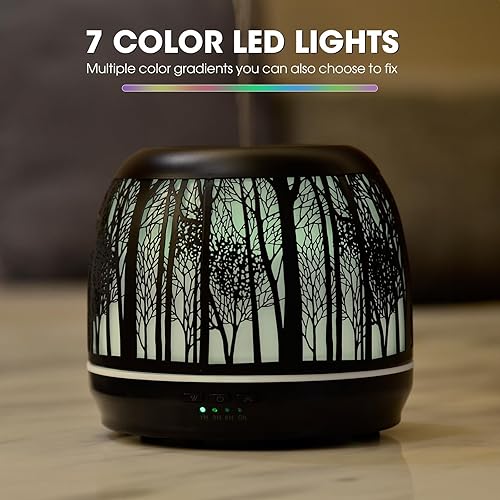 Miniatura 9 de Difusor grande de aromaterapia de aceite esencial para el hogar, dormitorio, habitación decorativa hueca de metal, difusor ultrasónico de aroma de