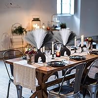 Vista 5 de Serwalin Decoración de Hierba de las Pampas, Decoración de Pampas Negra, 17 pulgadas, 6 piezas de Hierba Sintética de Pampas, Decoración Moderna