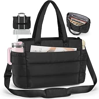 RAINSMORE Tote Bags voor Dames Nylon 15.6 Inch Laptoptassen Grote