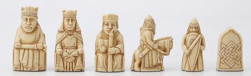 Miniatura 4 de Veronese Design 2 1/2 pulgadas estilo Isla de Lewis Ajedrez pintado a mano resina madera marfil acabado estatua decoración del hogar Sólo