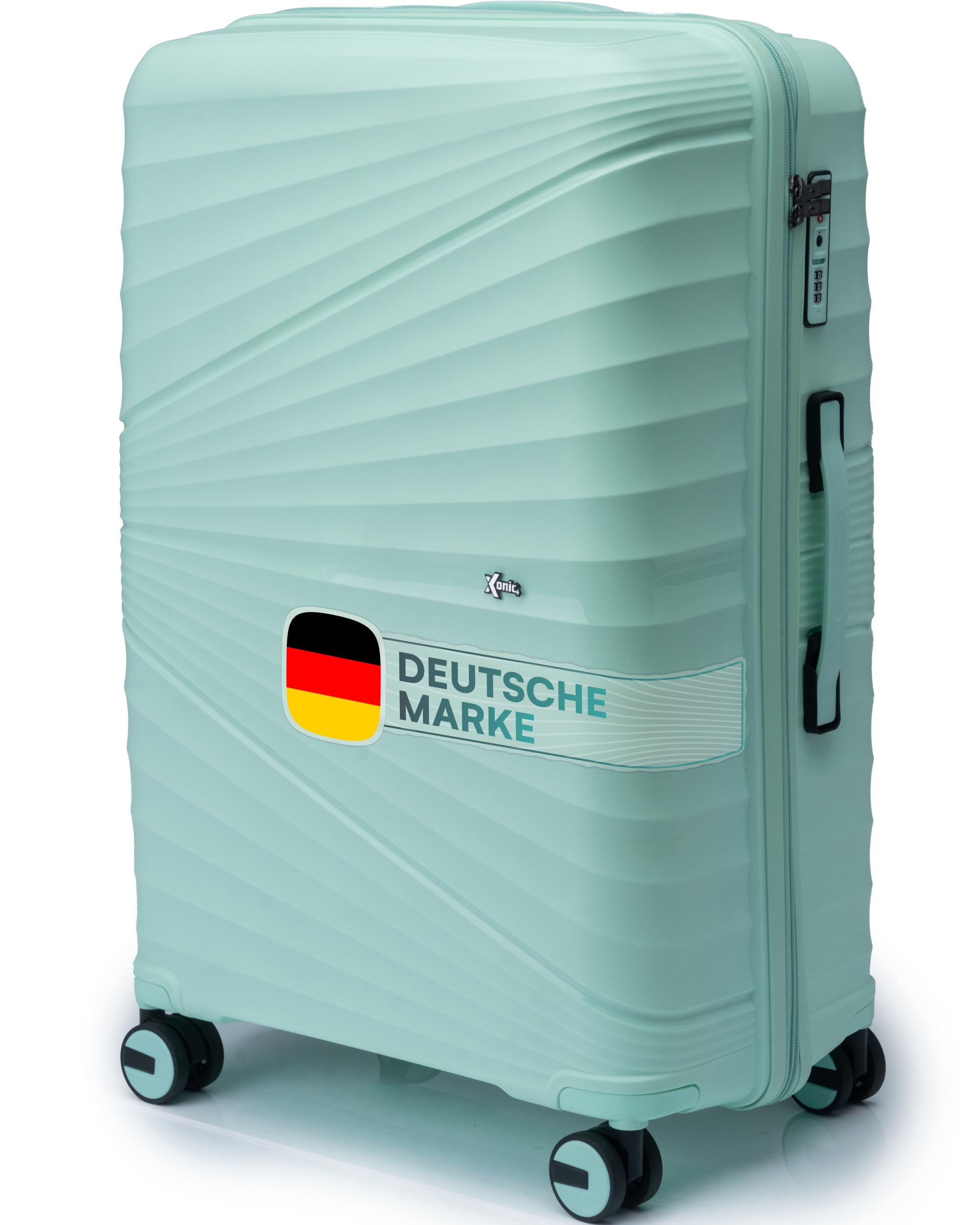 Xonic® Hartschalenkoffer Serie aus Polypropylen mit 360° Doppelrollen & TSA-Schloss – Reisekoffer in verschiedenen Größen & Farben (Mintgrün, XL (100L))