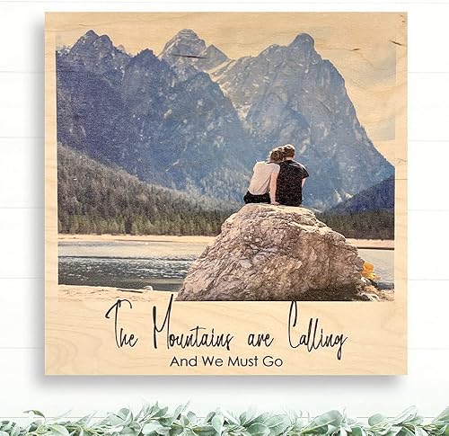 Miniatura 8 de Tu foto y texto impreso en madera real  Regalo del día del padre  Regalos de fotos personalizados  Regalo de novio  Regalos de fotos personalizados