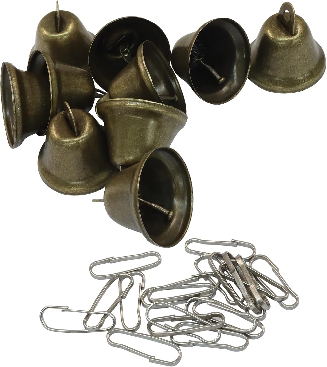 Marvexi 10Pcs Vintage Bronze & Copper Jingle Bells, (1.5" x 1.5") Antique Mini Bells for Pet Collars, Christmas Crafts, Wedding Decor, Halloween Sewing, and Festive DIY Projects