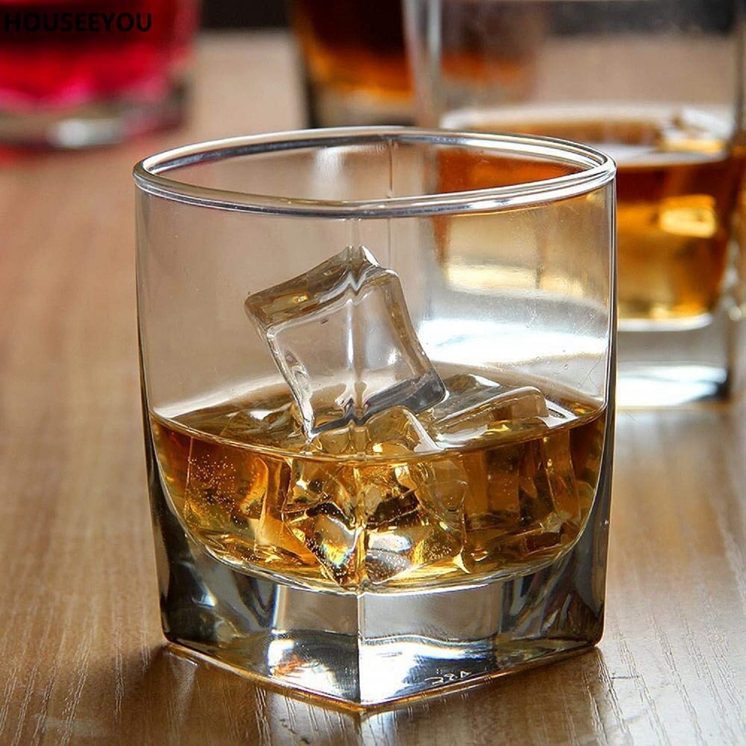 Reflector Whiskey Glasses Set - 12 Premium Crystal Tumblers -12