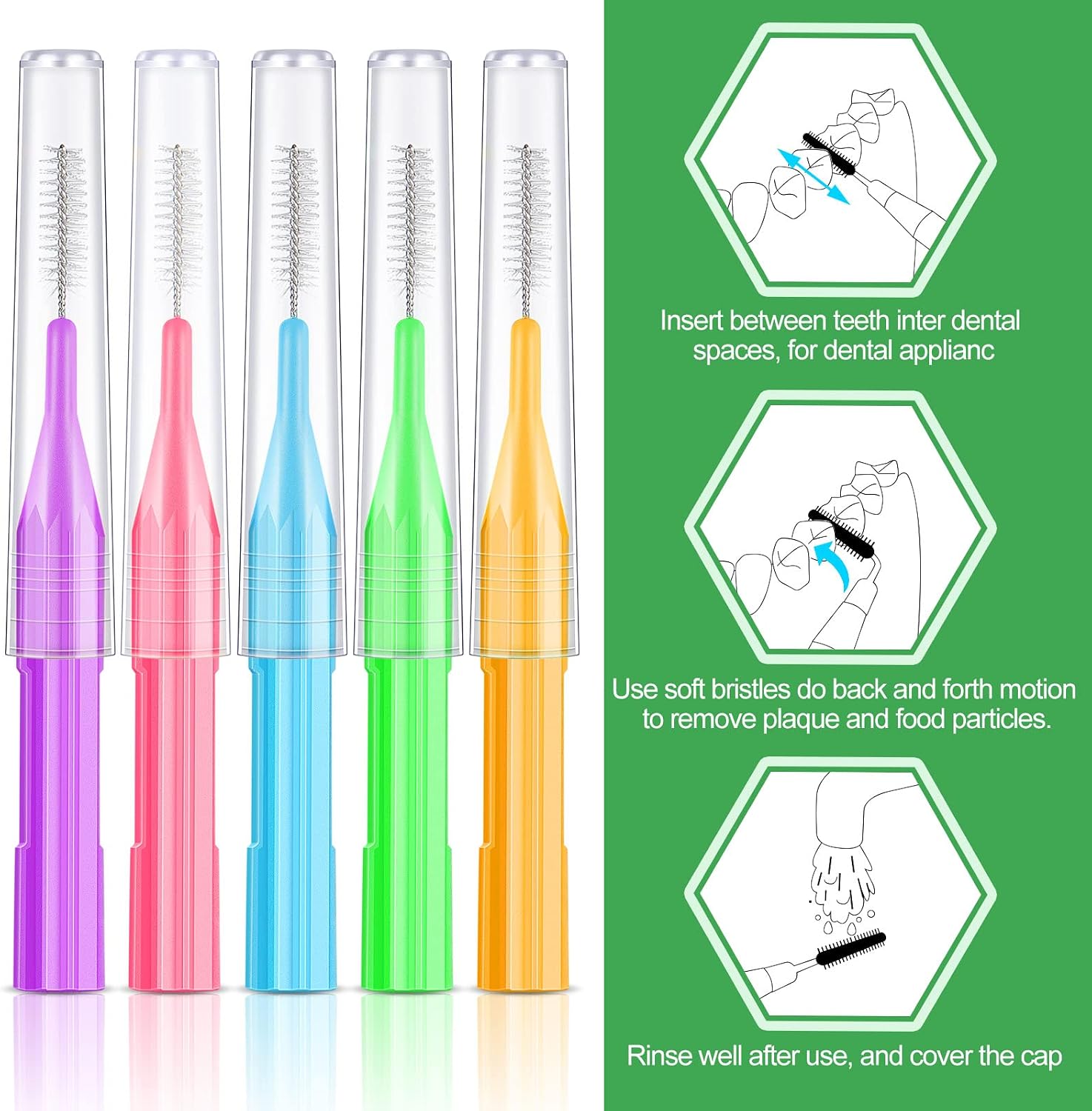 Zopeal 250 Pieces Braces Flossers Interdental Brush for Cleaner Tooth Toothpick Dental Teeth Flossing Picks Head Oral Dental Hygiene Cleaning Tool Soft Cleaners(Fresh Color)