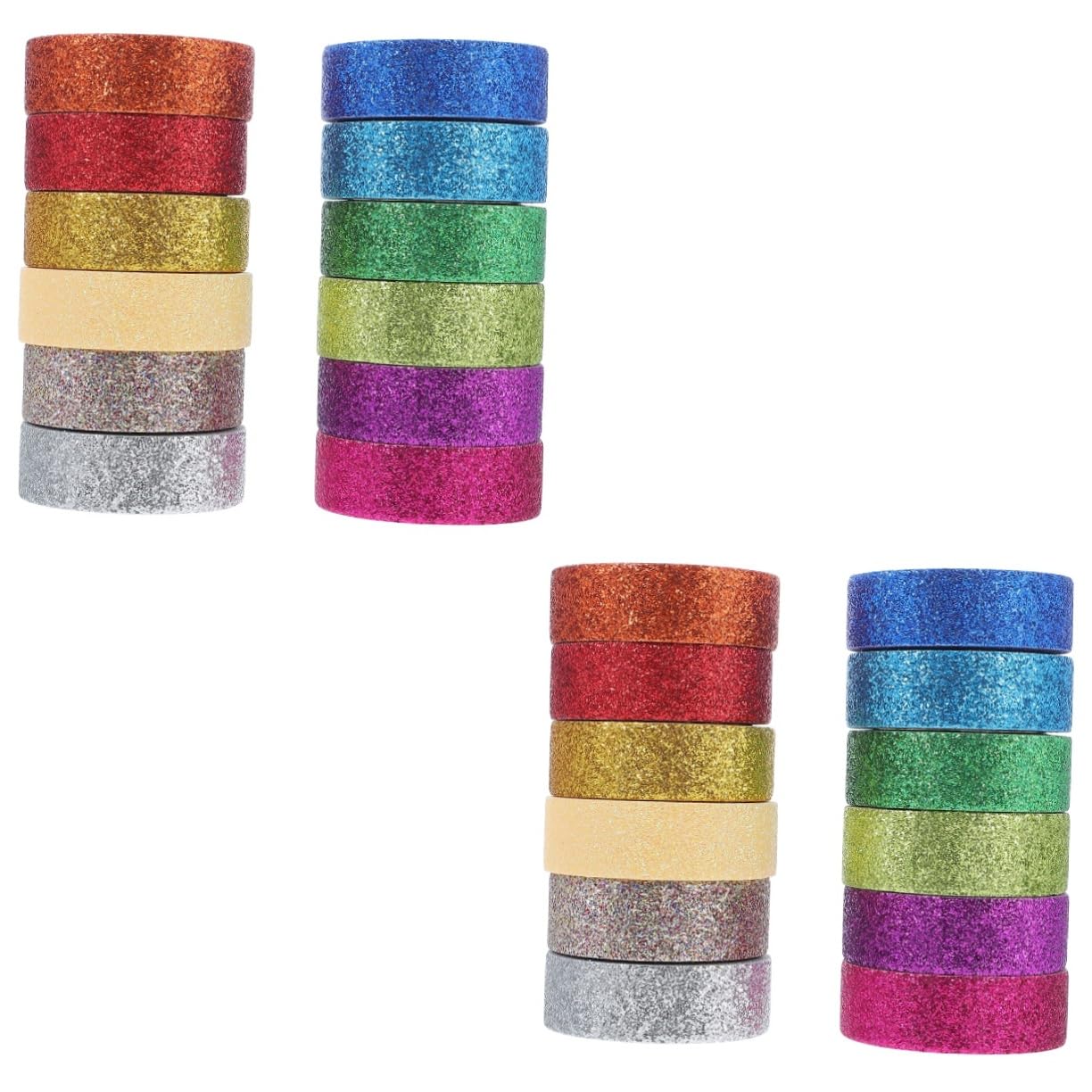 VILLCASE 24 Nastro Washi Decorativo Glitterato Nastro Adesivo Per Scrapbooking e Decorazioni Fai Te e Riporre Per Diari e Festa