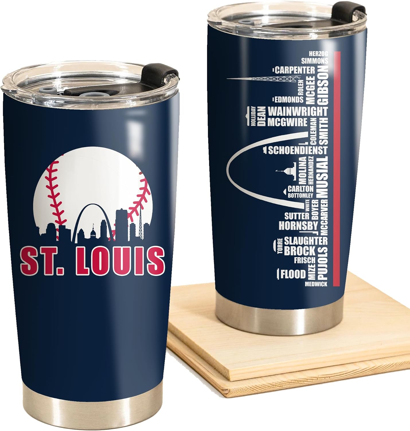 Schian St Louis City Skyline Legends Baseball Tumbler - Coffee Mug Insulated Tumbler With Lid - Mother's Day, Father's Day, Birthday, Christmas Gifts For Fans - 20 Oz| Stainless Steel