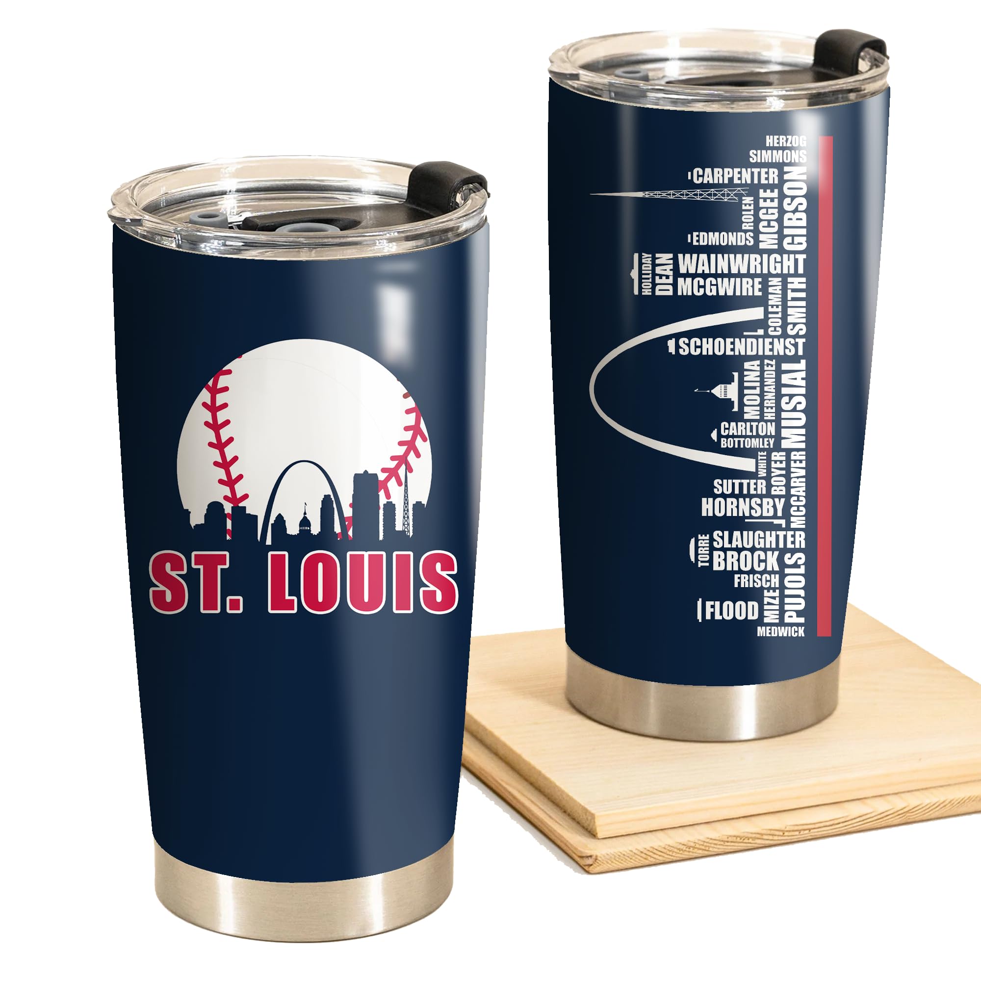 Schian St Louis City Skyline Legends Baseball Tumbler - Coffee Mug Insulated Tumbler With Lid - Mother's Day, Father's Day, Birthday, Christmas Gifts