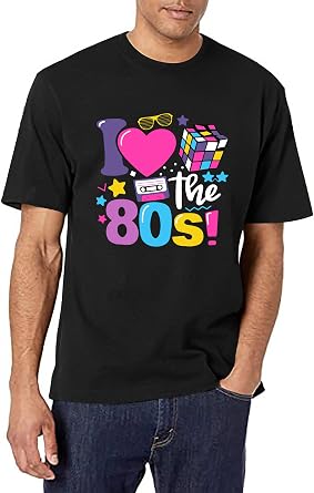 80s Shirts for Men I Love The 80s Shirt Tops Vintage Music T-Shirt 80s Birthday Party Outfits Black