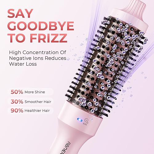 Miniatura 2 de ABNER Cepillo térmico iónico, cepillo redondo calentado de 1.5 pulgadas para aspecto de soplado, dar volumen, estilo, hace que el cabello sea más