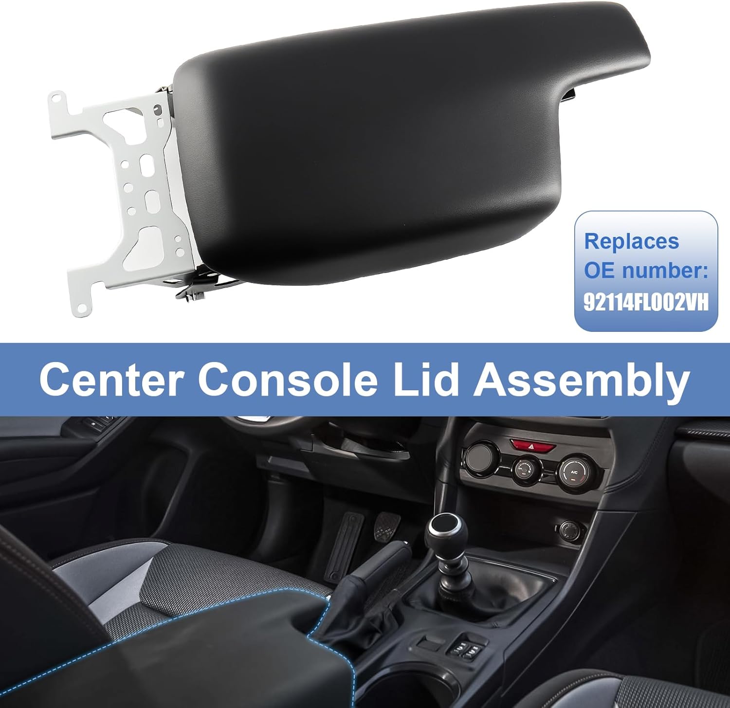 Center Console Armrest Box Cover Compatible with Subaru Crosstrek Impreza 2017-2023