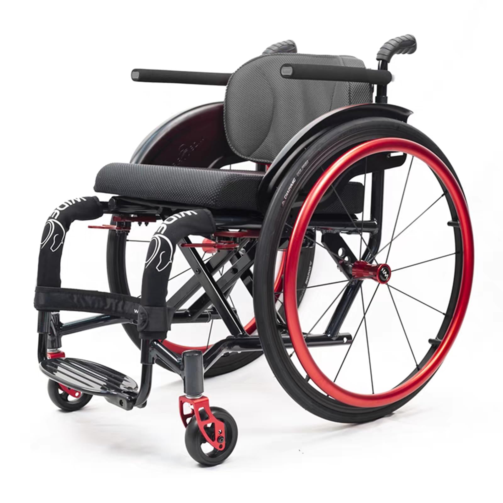 Carrozzina Leggera Pieghevole Carrozzina Leggera Pieghevole Carrozzina in Alluminio Carrozzina Sportiva Adatta per Adulti, disabili e Anziani(Seat Width 40cm,Red)