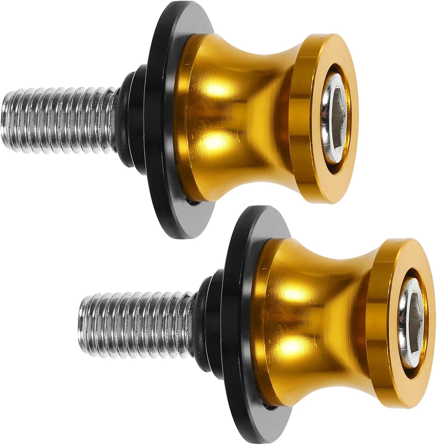 Universal Motorcycle Swingarm Spools Set 10mm Iron Swing Arm Stand Screws Gold Motorcycle Swingarm Sliders for Popular Motorbike Models