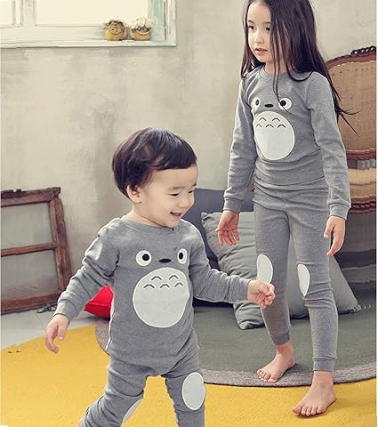 Amazon Co Jp シバイヌシバさん 子供用 アニメ 漫画 パジャマ 2点セット Tシャツ 長袖 スウェット ズボン 可愛い お部屋着 ホームウエア 春 秋 冬 コットン 男の子 女の子 グレー 部屋着 服 ファッション小物