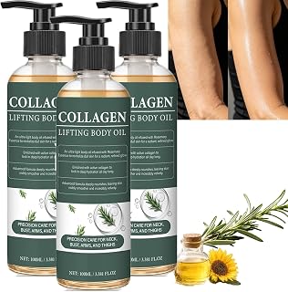 Kollagenlyftande kroppsolja, uppstramande kollagen rynkfri olja (3 st) | Anti-celluliter massageolja, kroppsserum återfuktande uppstramande, anti-aging, anti-rynk och fuktgivande kollagenlyft