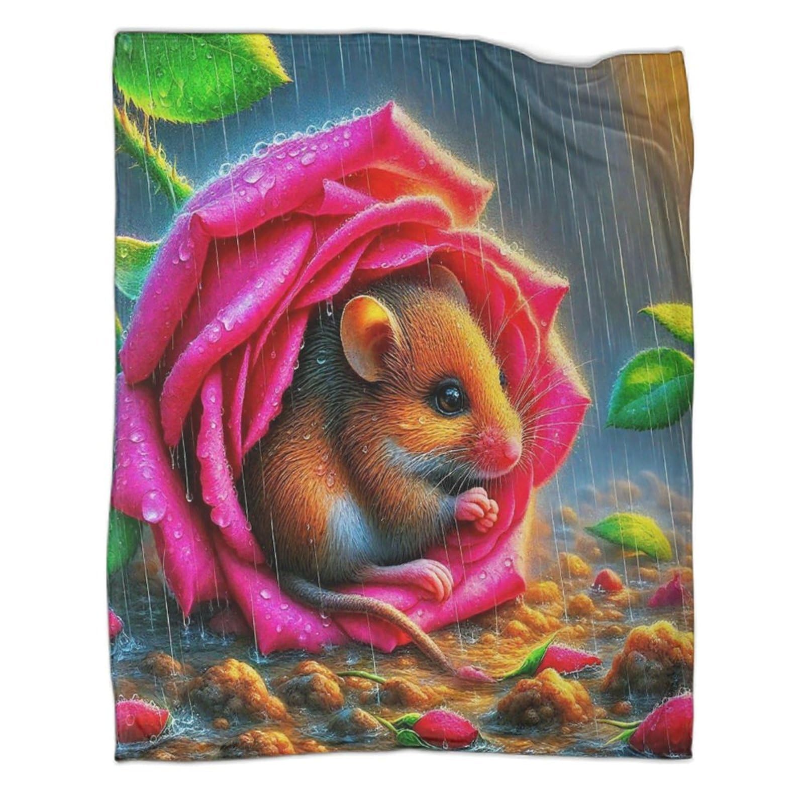 Couverture flanelle 3D pétale 150x200cm pour lit enfant douceur toutes saisons