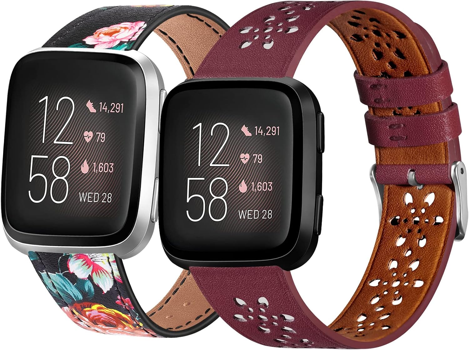 Leather Bands for Fitbit Versa 2/Versa Lite/Versa SE
