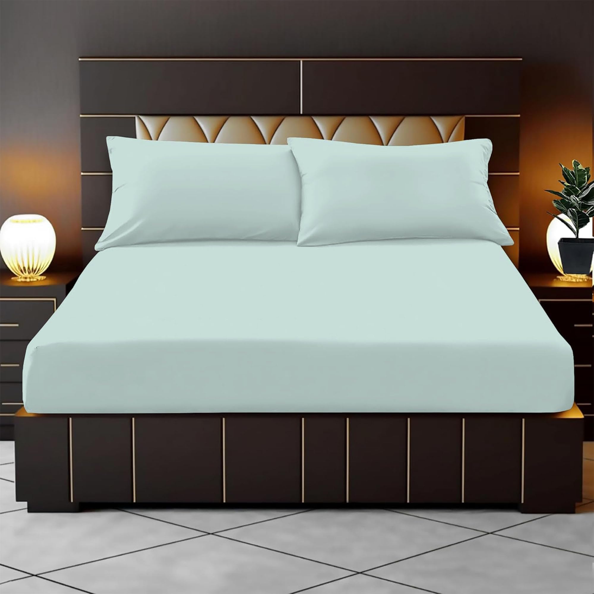 Reliancebedding Duck Egg Single Fitted Sheet 35Cm Deep Pocket 100% Egyptian Cotton 400Tc