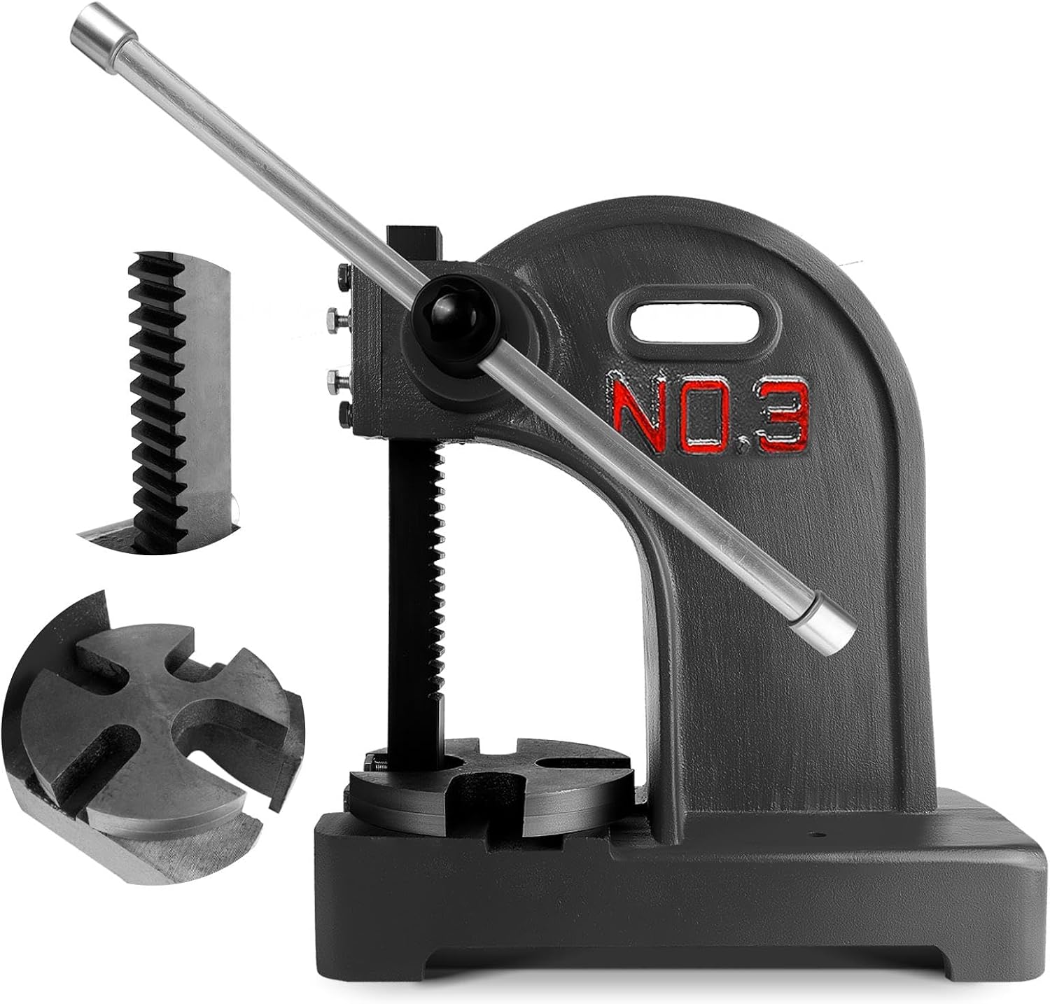 Arbor Press, 2 Ton Manual Arbor Press, 8.5" Maximum Height, 57 lbs Weight Cast Iron Heavy-duty Manual Desktop Arbor Press, Hand Press for Riveting, Punching, Bending(Blue) (Blue, 2 Ton (Blue))