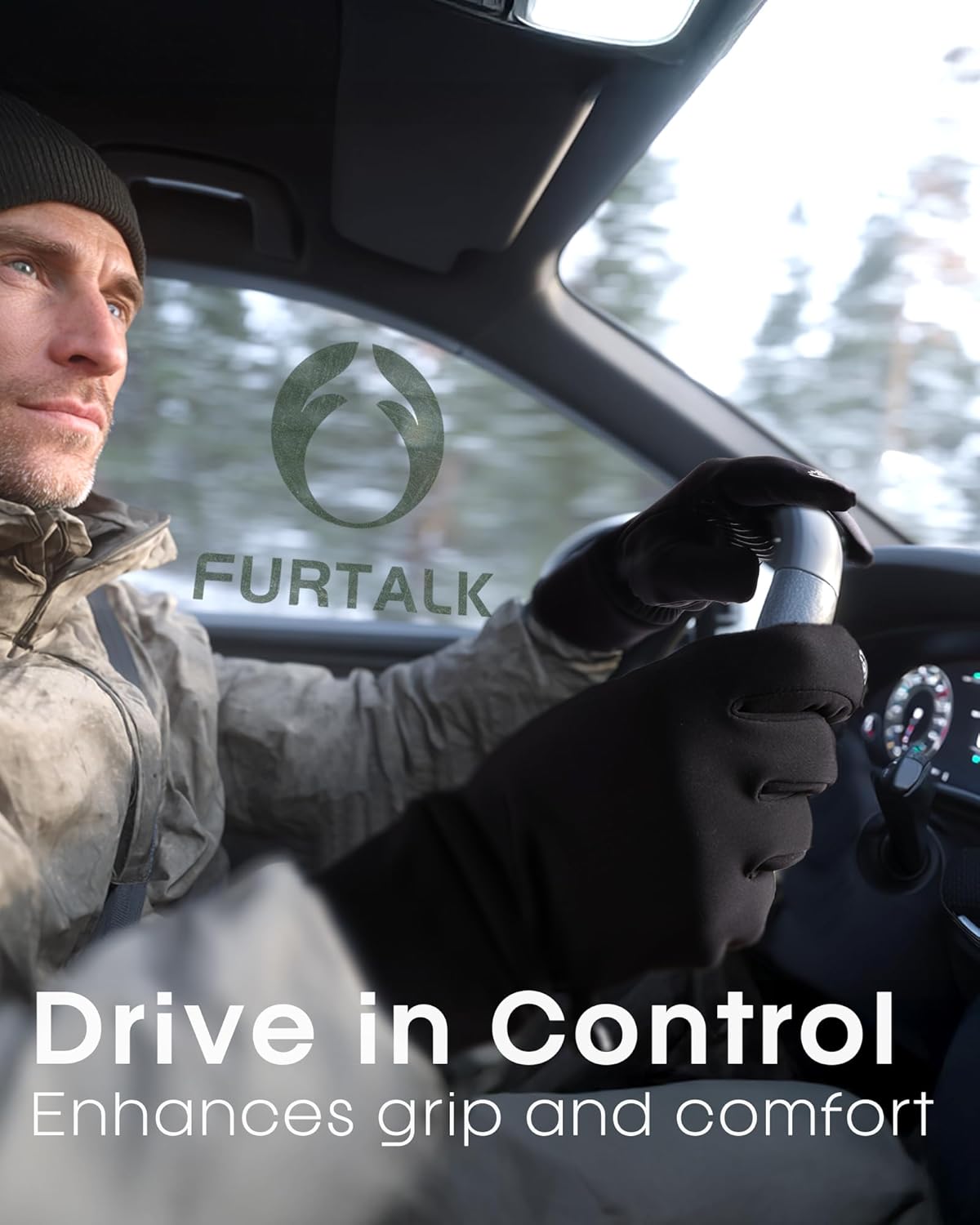 FURTALK Lightweight Gloves for Men Women Cool Weather Anti-Slip Running Cycling Driving Warm Fleece Lined - Image 6