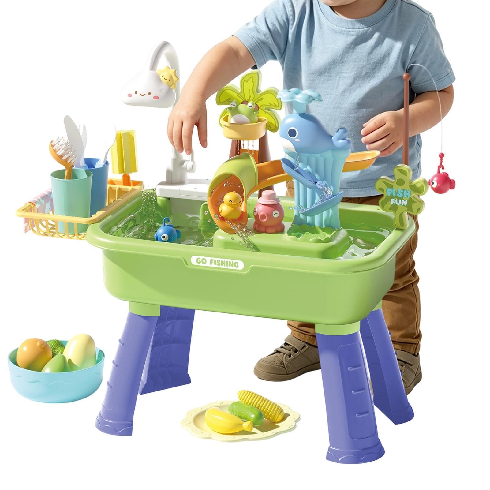 Wasser-Aktivitätstisch Pädagogisches spielzeug | Sommer Outdoor Spielzeug für draußen Für Mädchen Vorschulkinder Terrasse Camping Zuhause Badezimmer Spielzimmer Urlaub