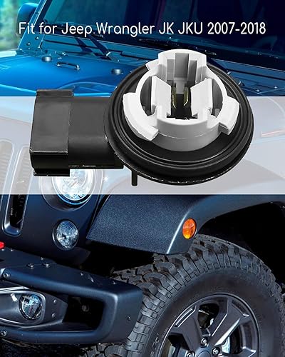 Miniatura 5 de Enchufes de luz de señal de giro aptos para Jeep Wrangler JK JKU 2007-2018, enchufe de bombilla de luz de estacionamiento frontal, paquete de 2