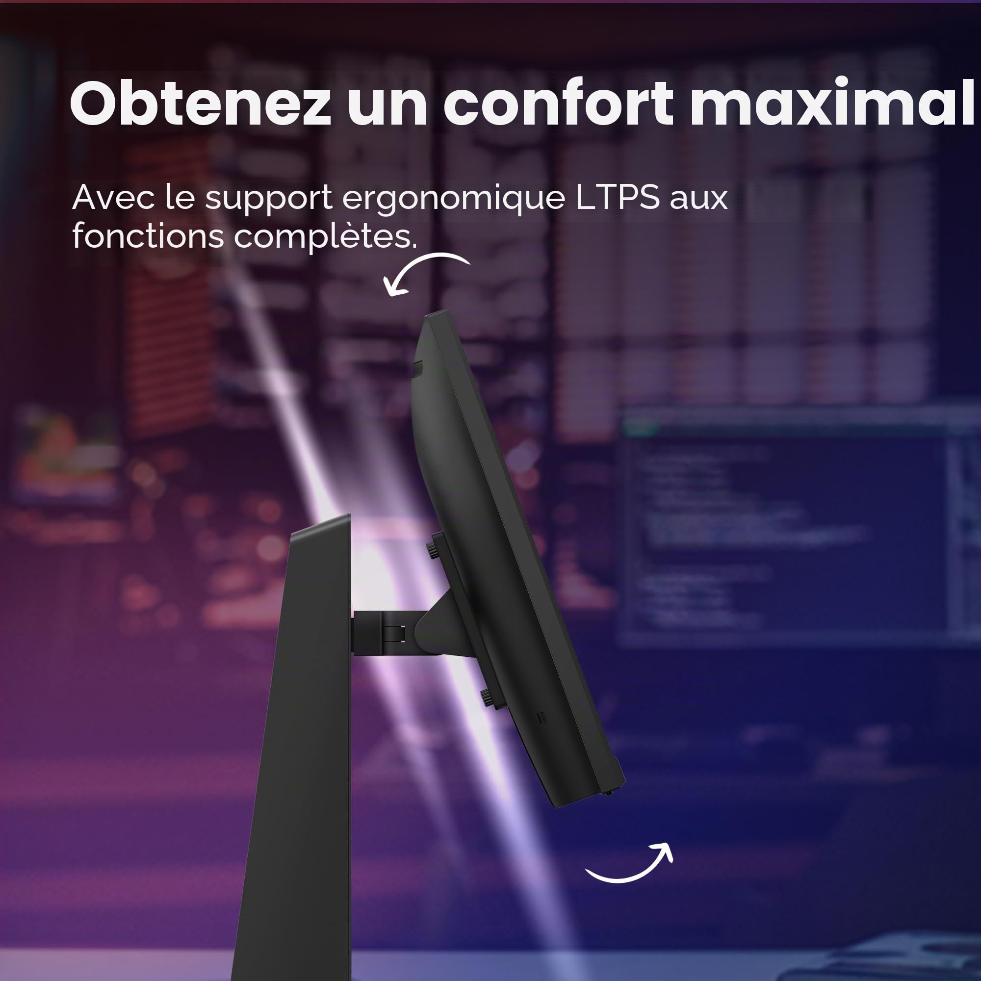 Lenovo Legion R24e Moniteur Gaming 24" FHD (1920 x 1080) IPS 0,5 ms 180 Hz Réglable AMD FreeSync, HDMI 2.1 (Mode Console) et DP Câble HDMI inclus - Raven Black