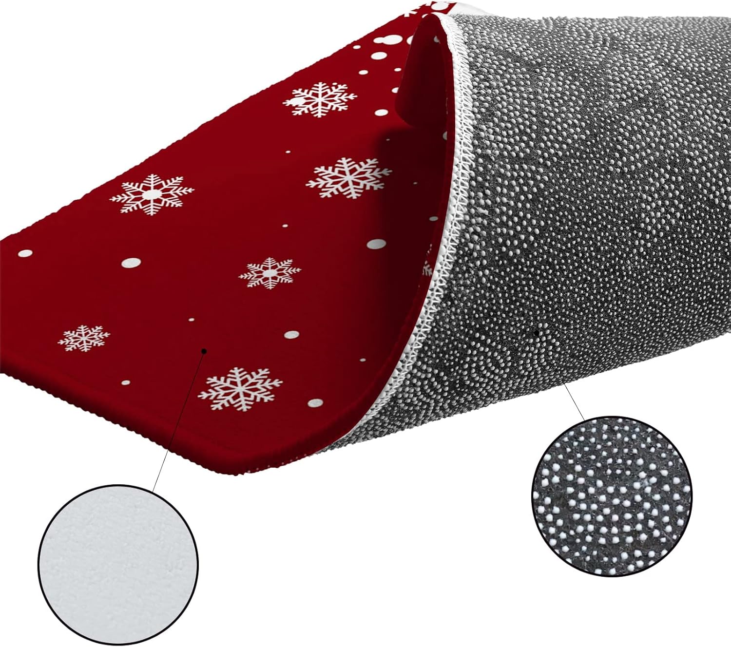 Fantasy Snowflake Area Rug 4'x6' for Living Room, Kids Teen Girls Boys Bedroom, Christmas Winter Snow Red Holiday Outdoor Indoor Washable Carpet Runner Area+Rug for Kitchen, Hallway, Entryway