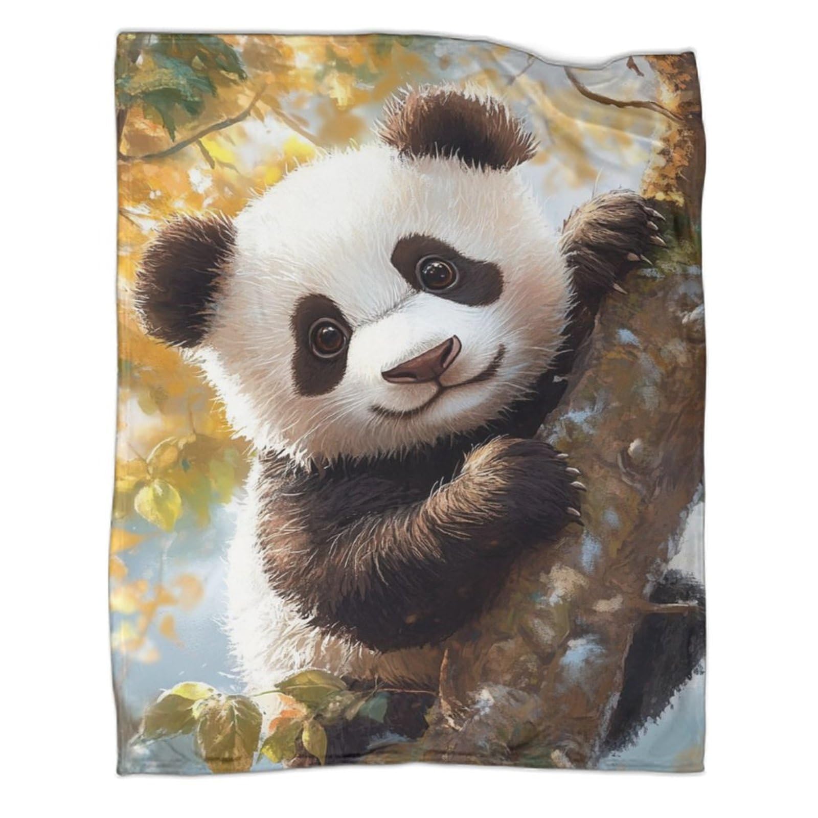 Couverture flanelle chaude et douce plaid polaire panda grand lit