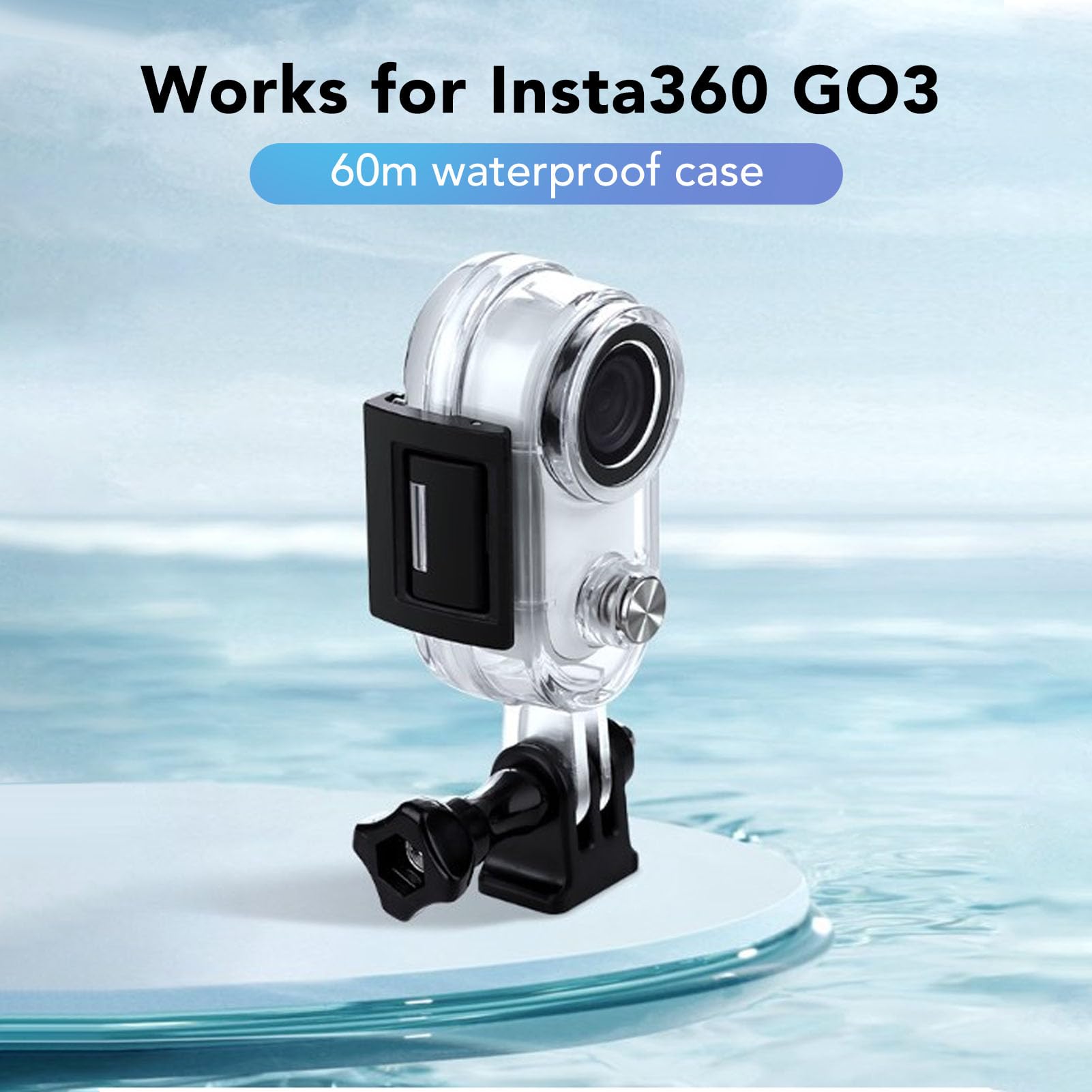 Waterproof Case for Camera, 60m Sports Camera Waterproof Housing Case Easy to Install Prevent Water Leakage Action Camera Dive Case for GO 3